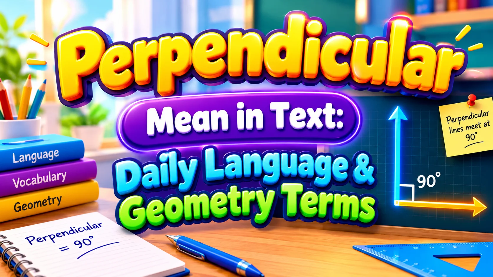 Perpendicular Mean in Text: Daily Language & Geometry Terms